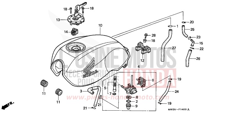 KRAFTSTOFFTANK von CB1300 Super Bold'or ABS TASMANIA GREEN ME (G142) von 1998